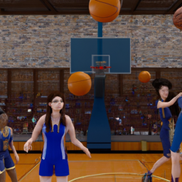 women\'s college basketball, digital art